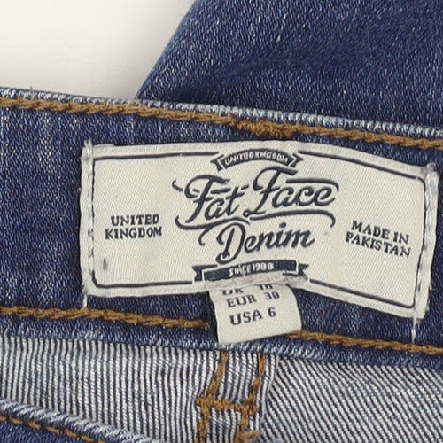 Fat Face Womens Blue Straight Jeans Size 6 Distressed