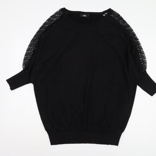 Wallis Women’s Black Jumper, L Size, Viscose Blend