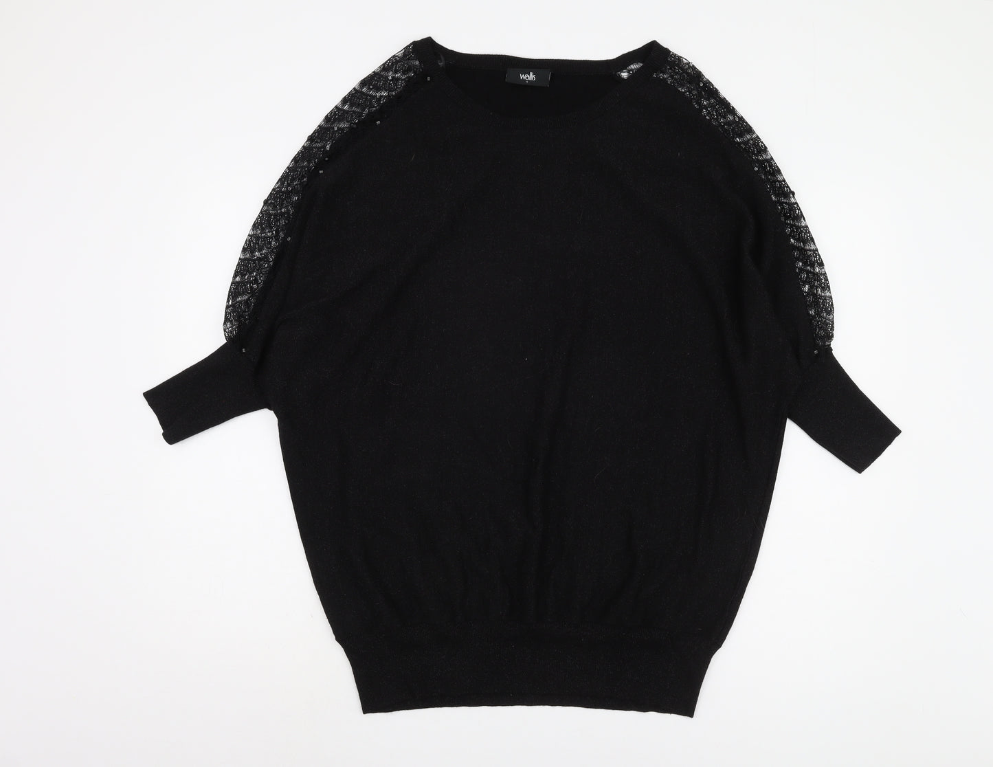 Wallis Women’s Black Jumper, L Size, Viscose Blend