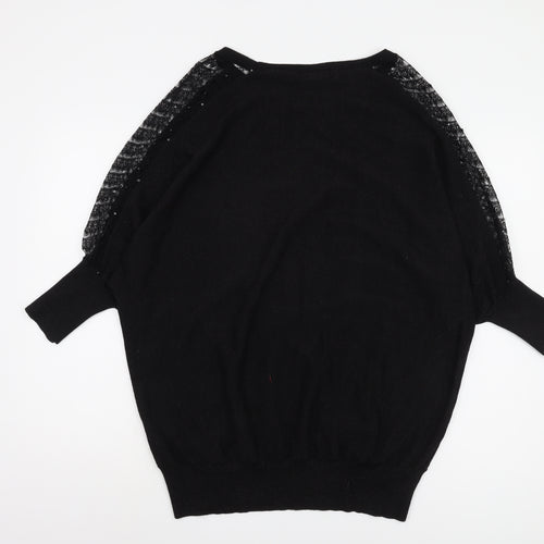 Wallis Women’s Black Jumper, L Size, Viscose Blend