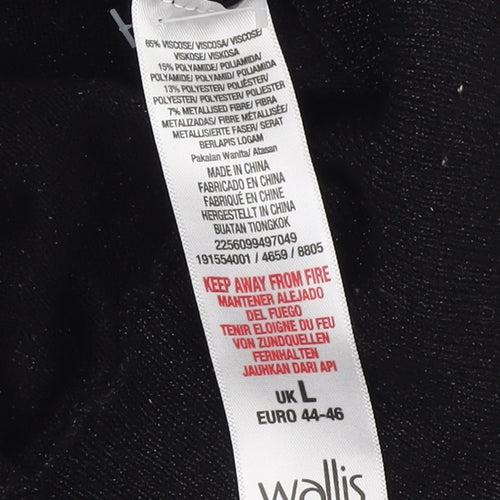 Wallis Women’s Black Jumper, L Size, Viscose Blend