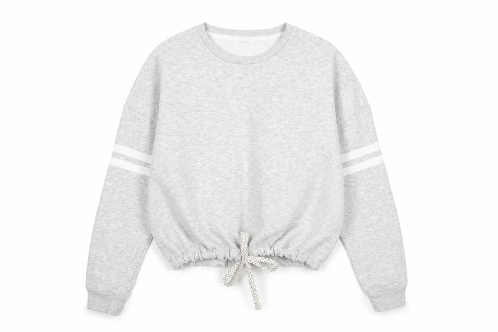 Front view of Marks & Spencer girls’ grey sweatshirt, size 13-14, crew neck