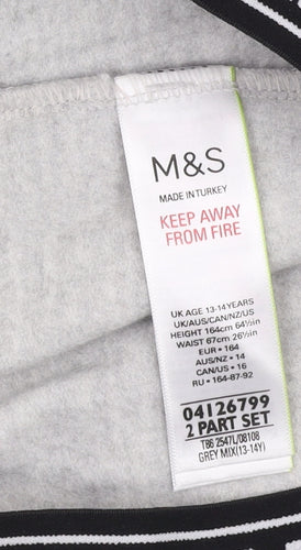 Marks and Spencer Girls Grey Jogger Trousers 13-14 Years
