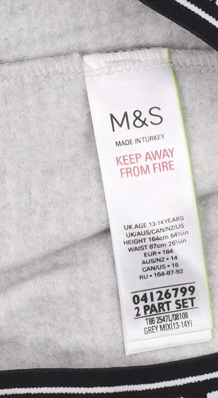 Marks and Spencer Girls Grey Jogger Trousers 13-14 Years