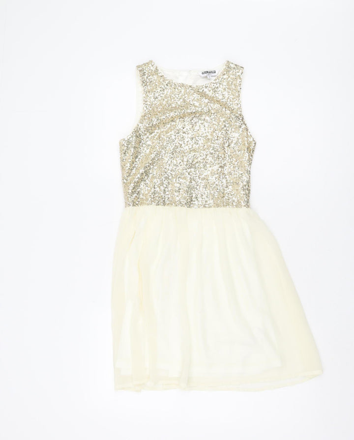 Generation Girls Gold Sequin Knee Length Party Dress - Size 12