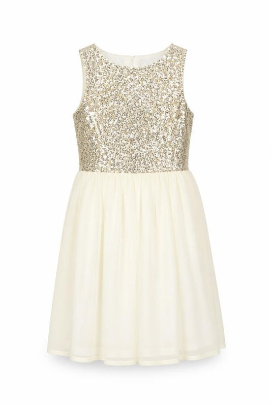 Generation Girls Gold Sequin Knee Length Party Dress - Size 12