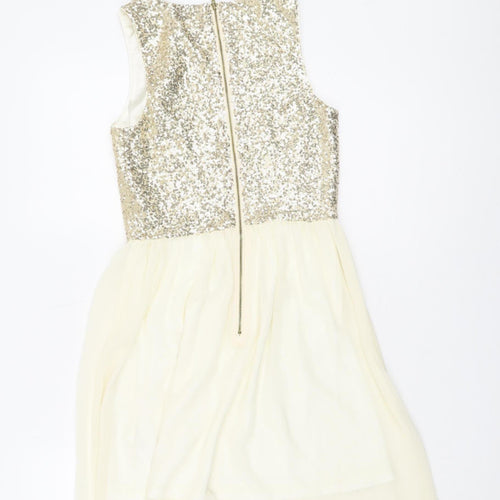 Generation Girls Gold Sequin Knee Length Party Dress - Size 12