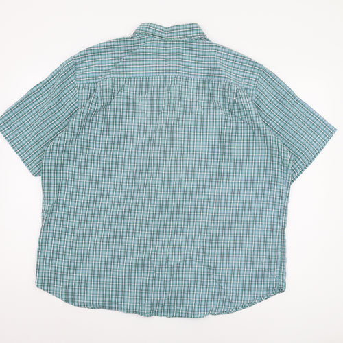 Marks and Spencer Men's Green Check Shirt 2XL Regular