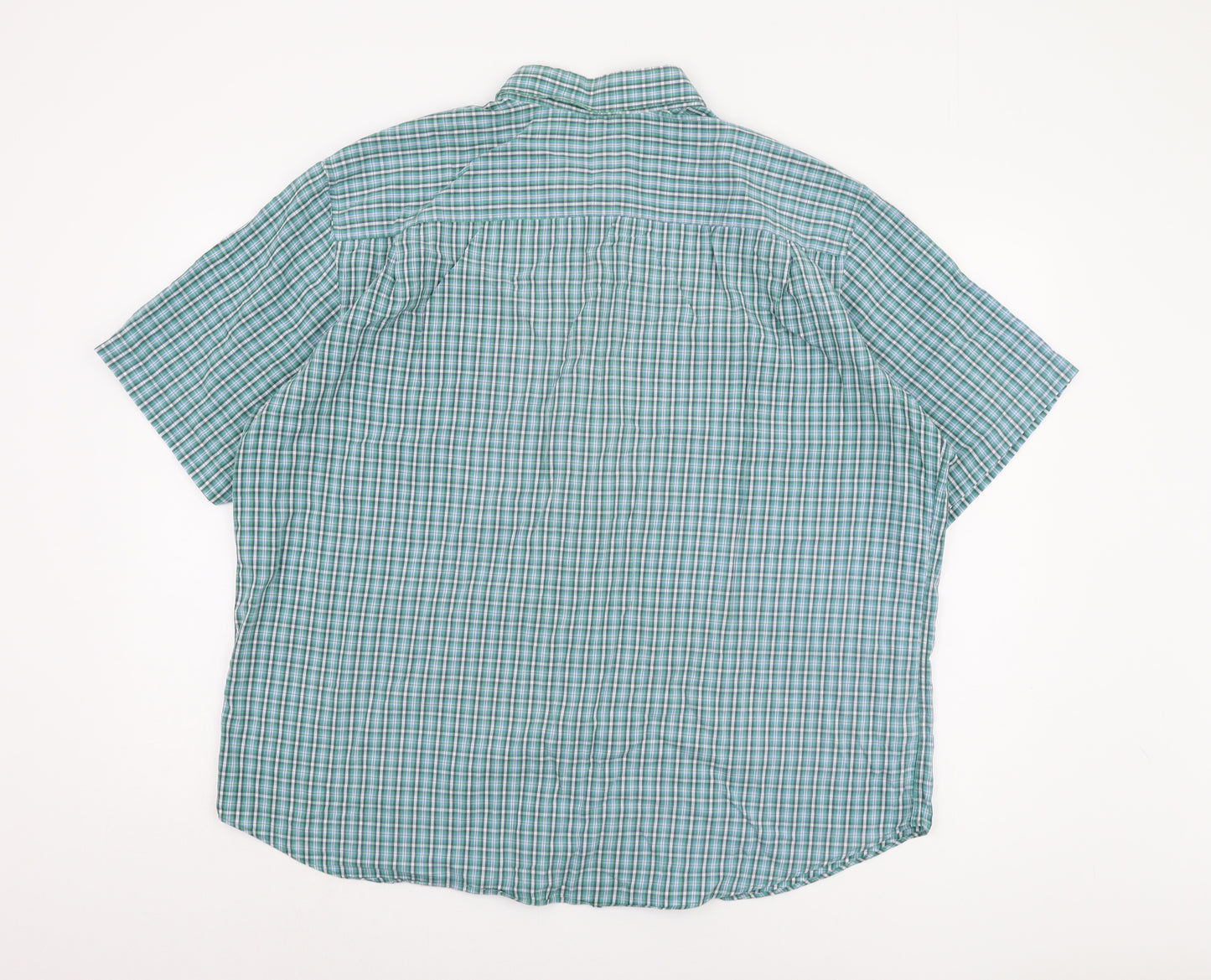 Marks and Spencer Men's Green Check Shirt 2XL Regular