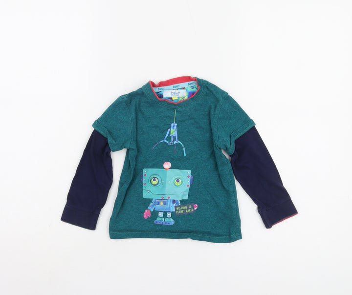 Ted Baker Unisex Blue Robot T-Shirt 18-24 Months