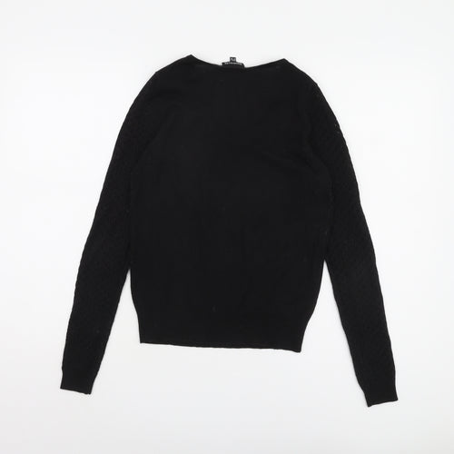 Warehouse Women's Black Size 8 Jumper with Zip Accent