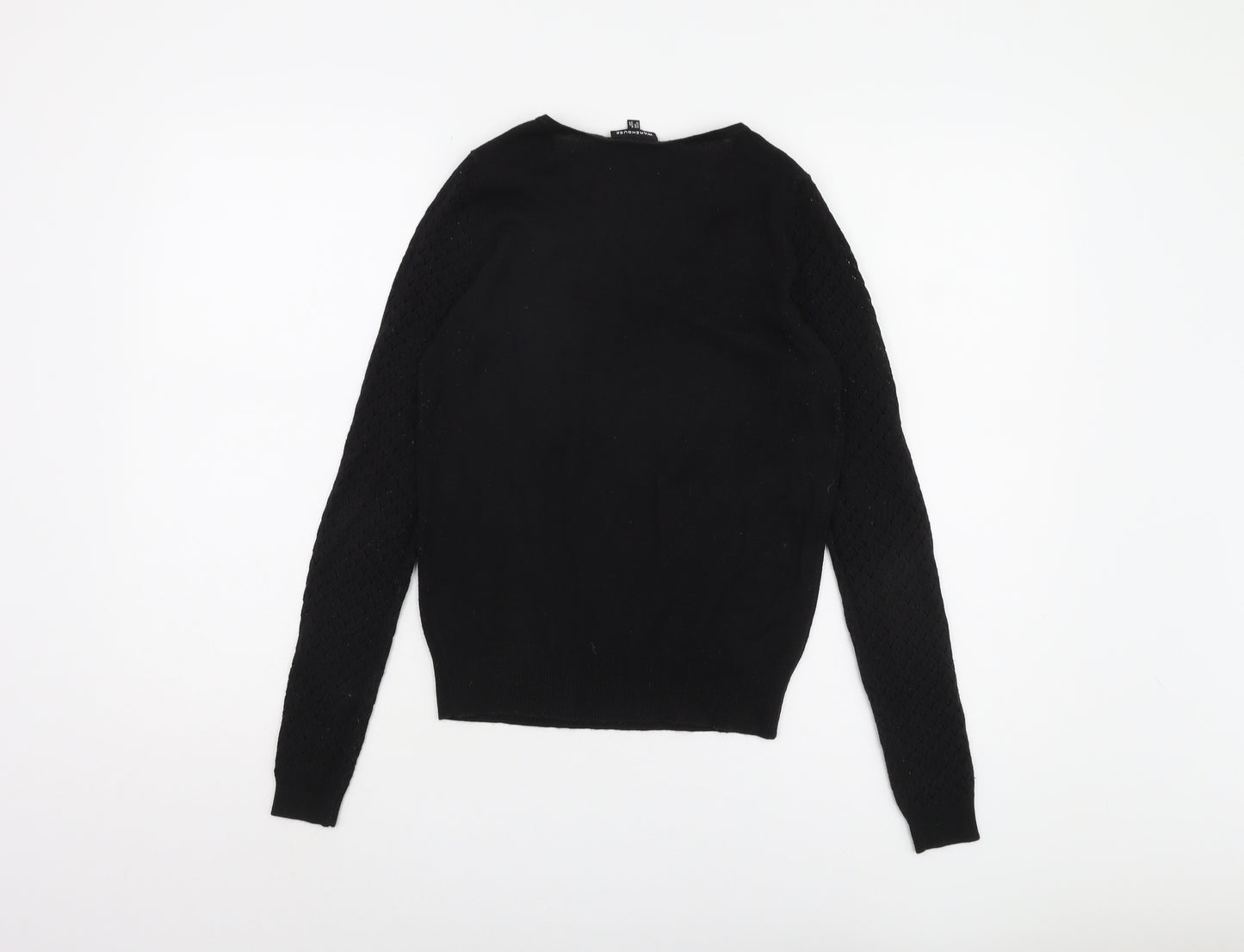 Warehouse Women's Black Size 8 Jumper with Zip Accent