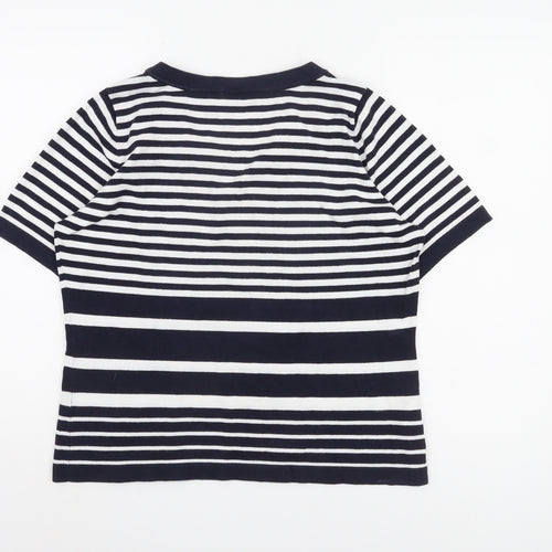 CC Women's L Black & White Striped T-Shirt