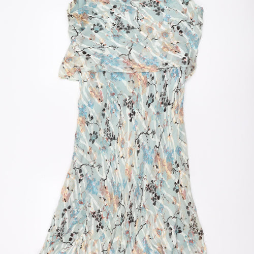 CC Women's Multicoloured Floral Midi Shift Dress, Size 14
