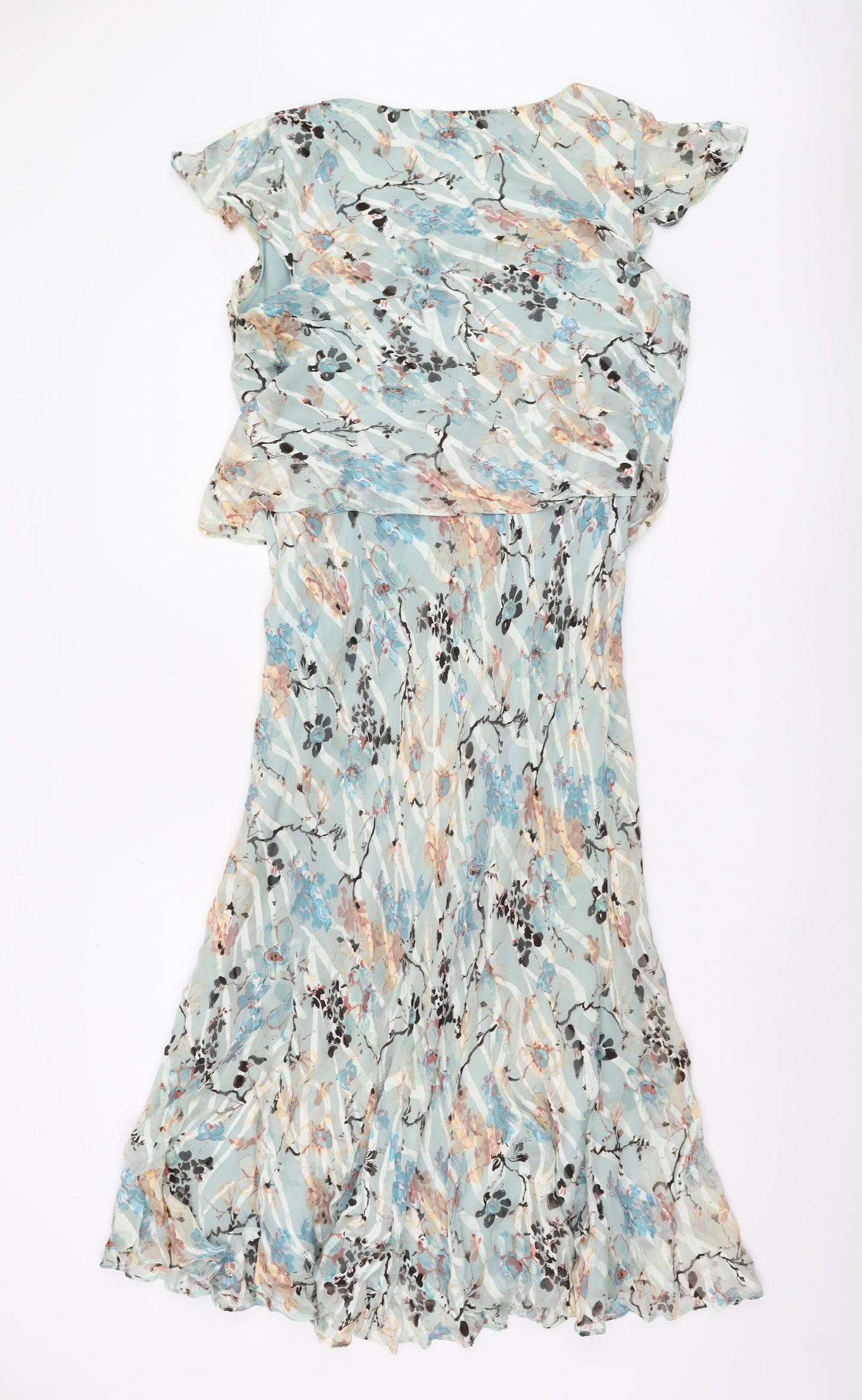 CC Women's Multicoloured Floral Midi Shift Dress, Size 14