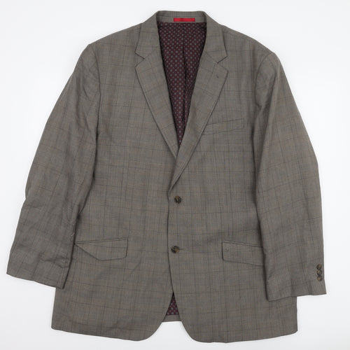 Greenwoods Men's Grey Check Blazer 48R Formal