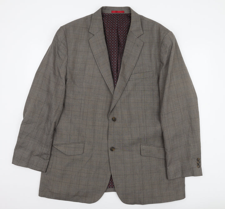 Greenwoods Men's Grey Check Blazer 48R Formal