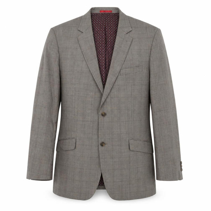 Greenwoods Men's Grey Check Blazer 48R Formal