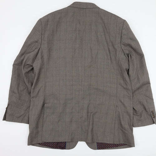 Greenwoods Men's Grey Check Blazer 48R Formal
