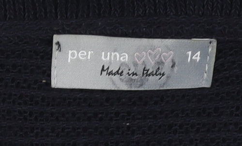 Per Una Women's Black Ruffle Cardigan UK 14