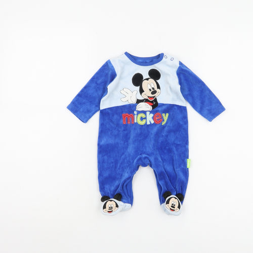 Disney Blue Mickey Mouse Unisex Babygrow 0-3M