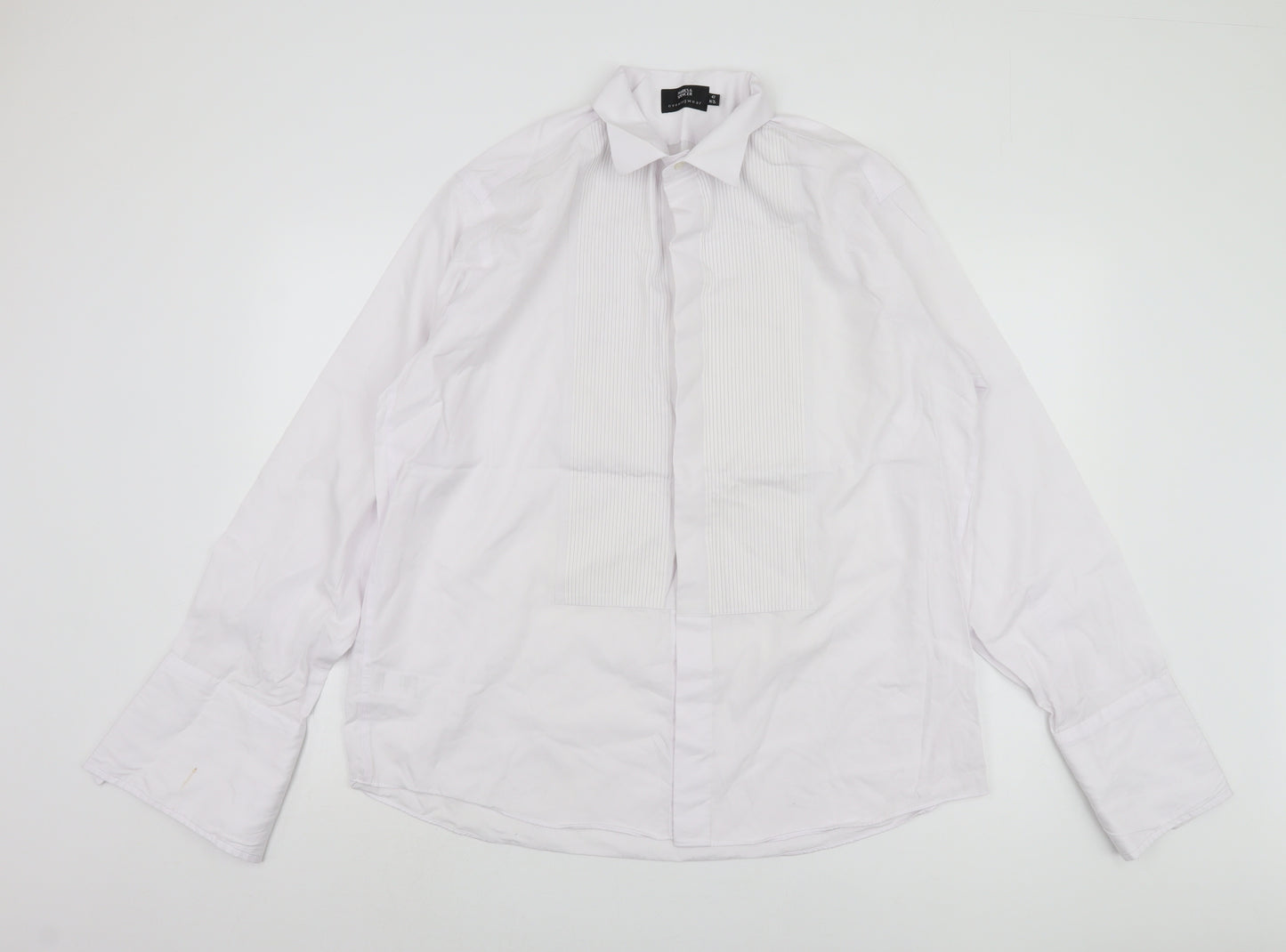 Marks and Spencer Men's White Long Sleeve Shirt Size 16.5