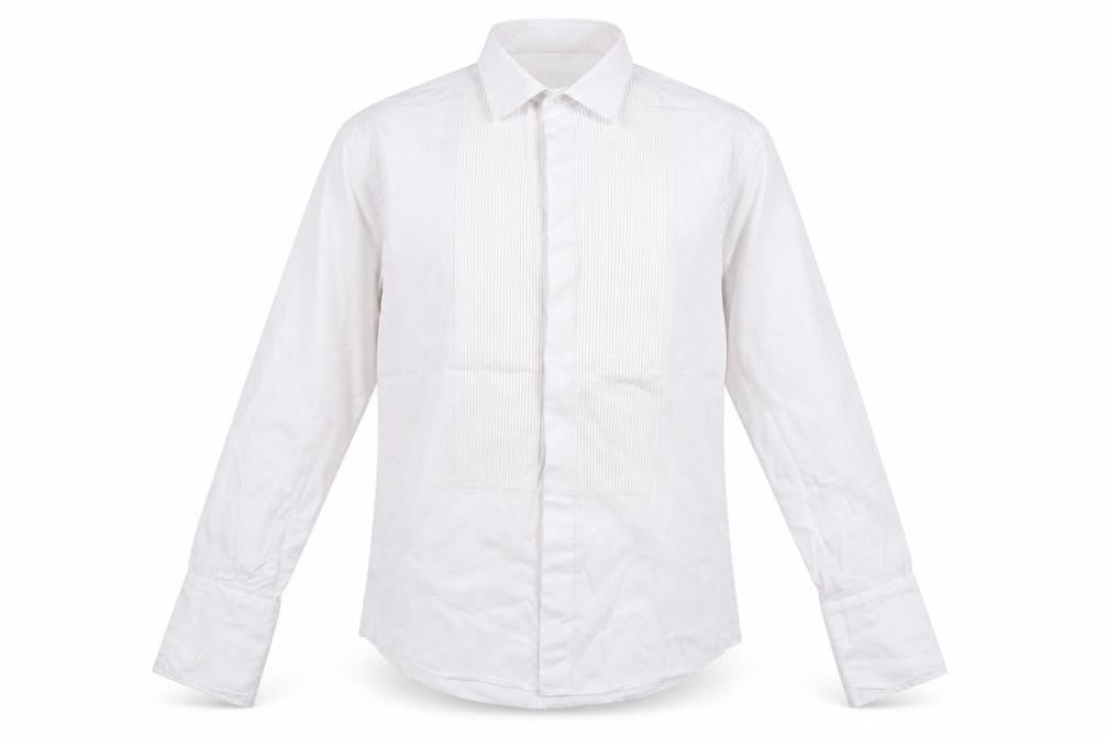 Front view of Marks & Spencer Men's White Long Sleeve Shirt, size 16.5