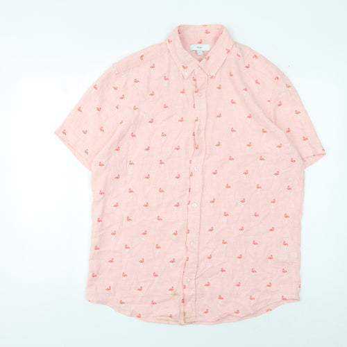 Next Men's Pink Flamingo Short Sleeve Shirt - M