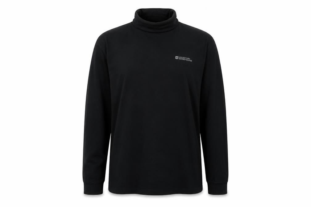 Front view of Mountain Warehouse Men's Black Long Sleeve Top - L