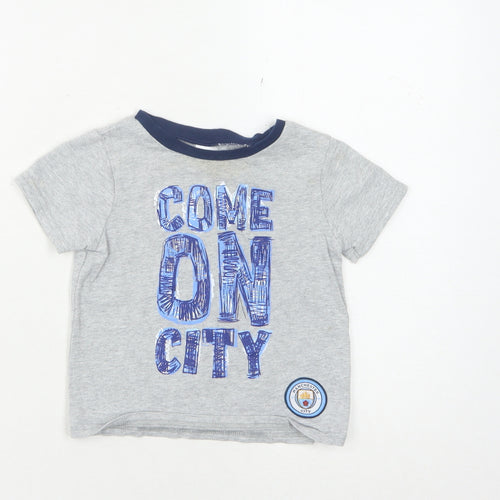 Manchester City Boys Grey Graphic T-Shirt 2-3 Years