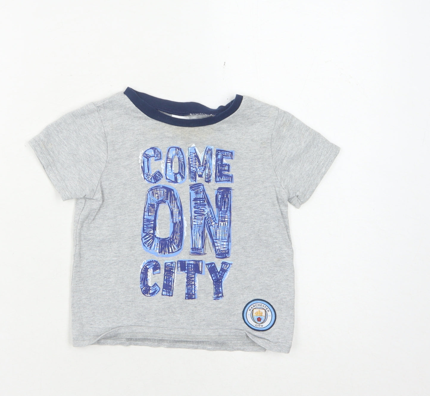 Manchester City Boys Grey Graphic T-Shirt 2-3 Years