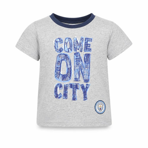 Manchester City Boys Grey Graphic T-Shirt 2-3 Years