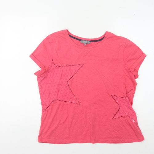 Principles Women's Pink Embroidered T-Shirt Size 14