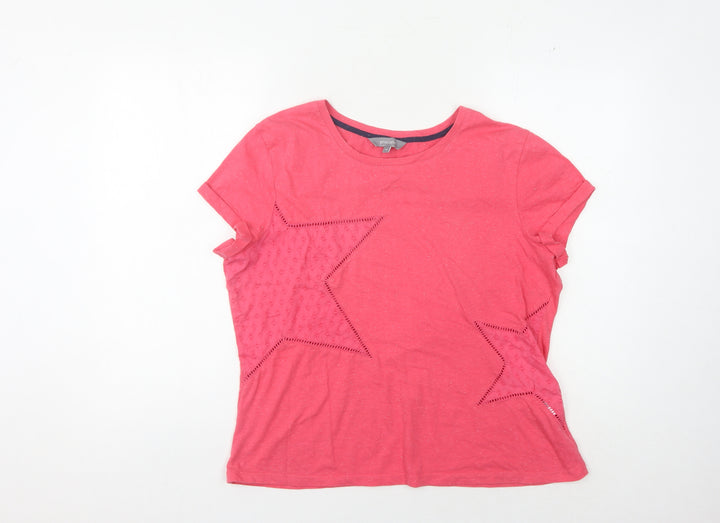 Principles Women's Pink Embroidered T-Shirt Size 14