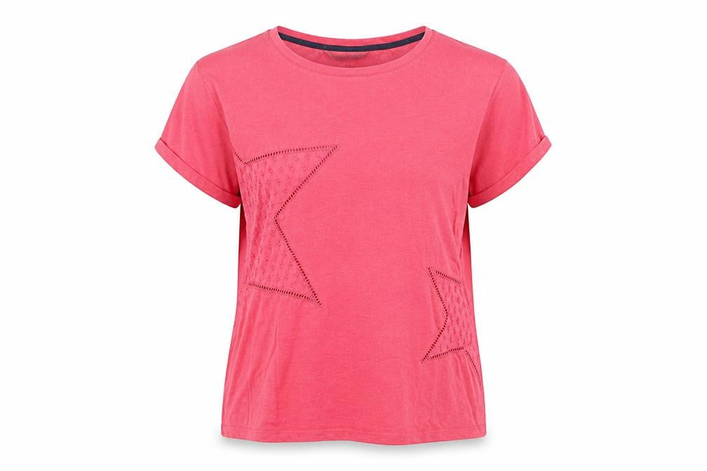 Front view of Principles Women's Pink Embroidered T-Shirt, size 14