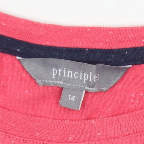 Principles Women's Pink Embroidered T-Shirt Size 14