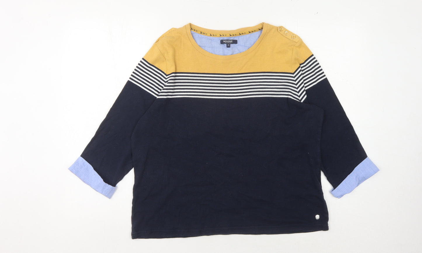 Maine New England Women's Multi Stripe 3/4 Sleeve Top 20
