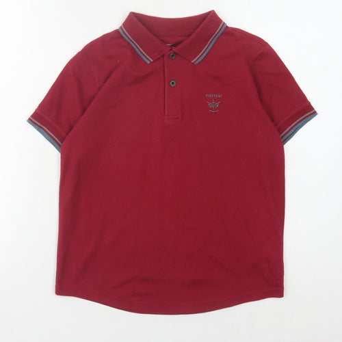 Firetrap Boys Red Polo Shirt 9-10 Years Logo Accent Casual Wear