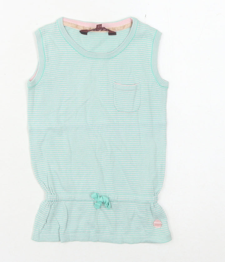 Ted Baker Girls Green Striped Tank Top 2-3 Years
