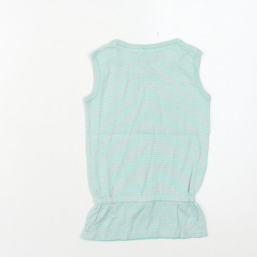 Ted Baker Girls Green Striped Tank Top 2-3 Years