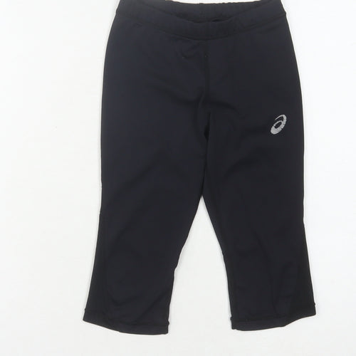 Asics Girls Black Cropped Leggings - 8-9 Years Activewear