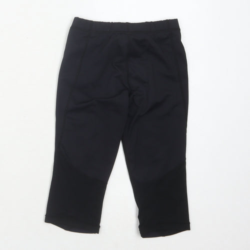 Asics Girls Black Cropped Leggings - 8-9 Years Activewear
