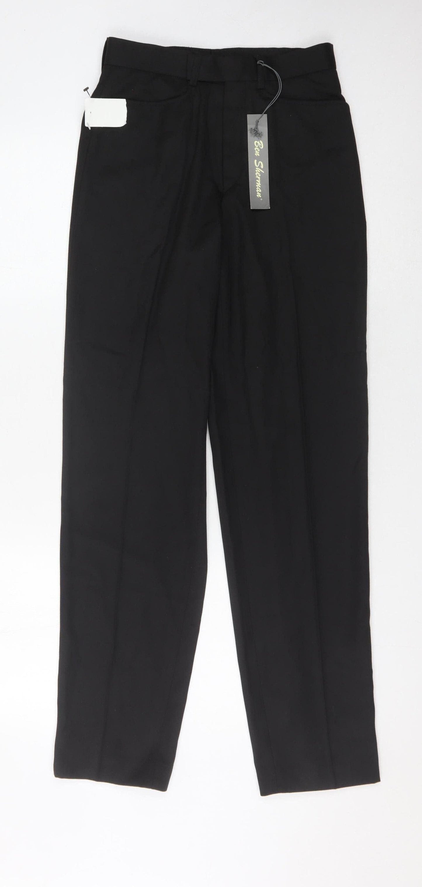 Ben Sherman Women's Black Straight Trousers, Size 26R