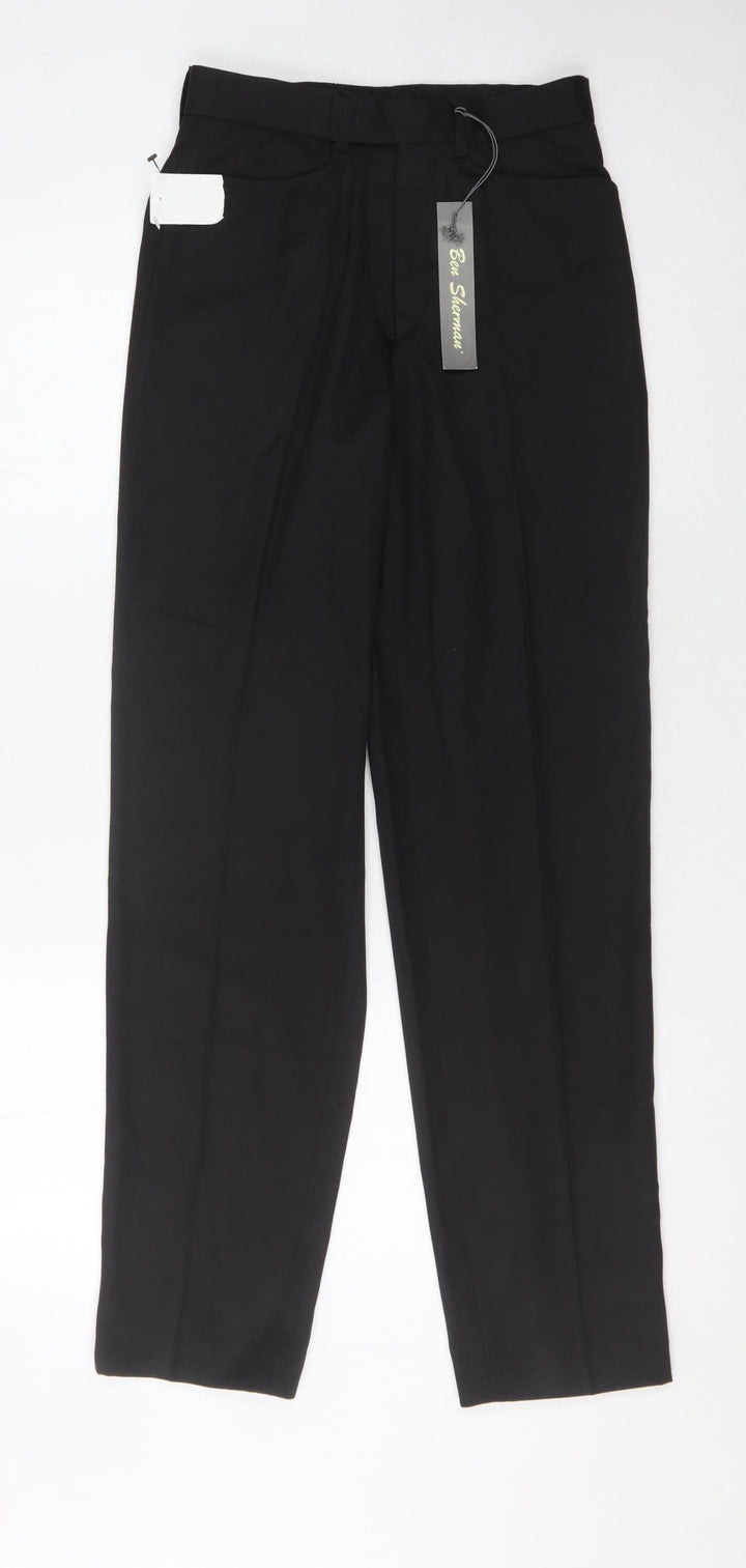 Ben Sherman Women's Black Straight Trousers, Size 26R