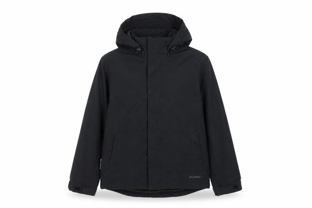 Front view of Mountain Life boys’ black 3-in-1 jacket 9-10 years hooded