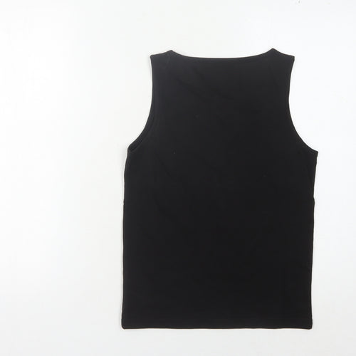 McKenzie Boys Black Cotton Tank 10-11Y Casual Logo Sleeveless