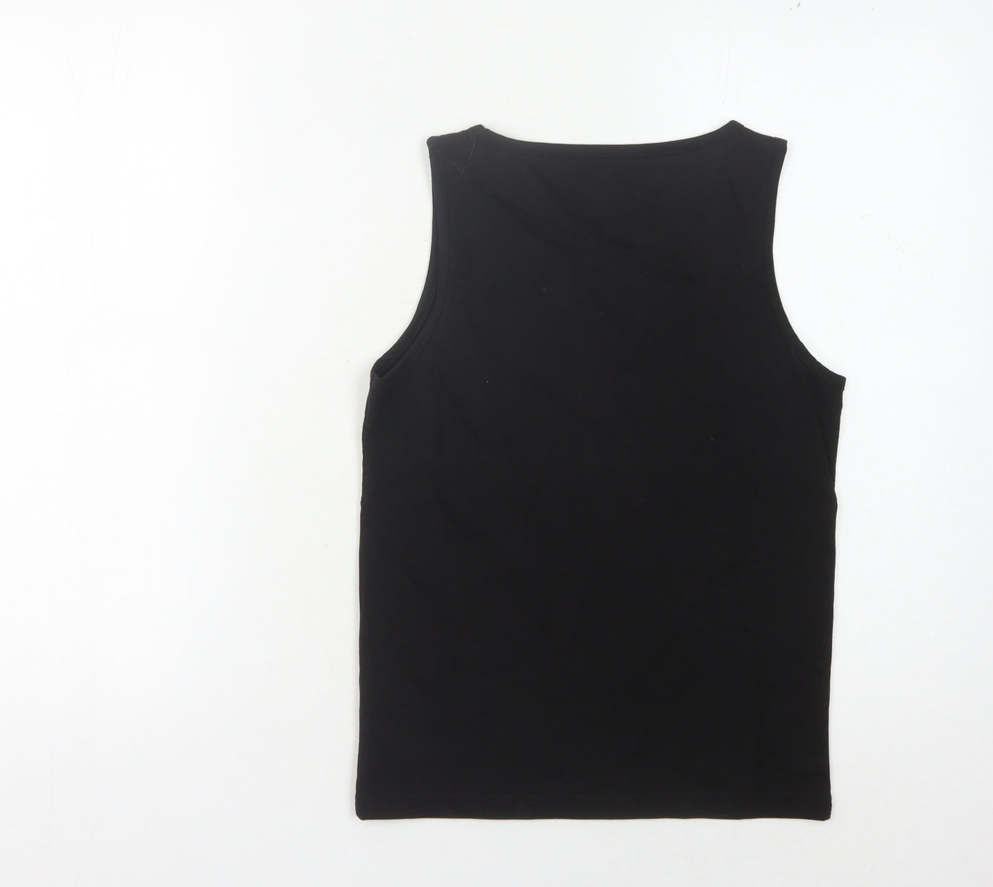 McKenzie Boys Black Cotton Tank 10-11Y Casual Logo Sleeveless