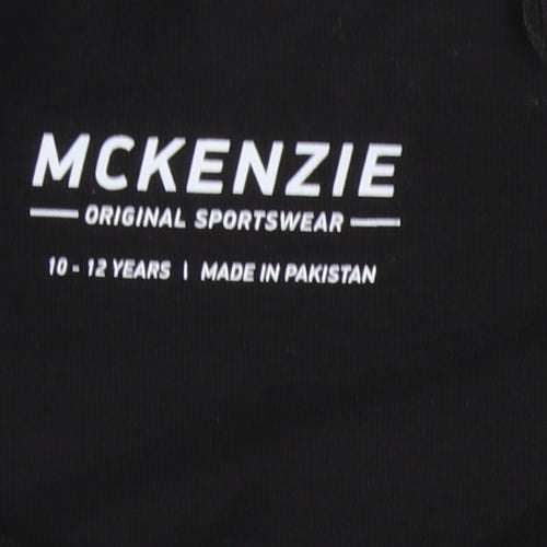 McKenzie Boys Black Cotton Tank 10-11Y Casual Logo Sleeveless