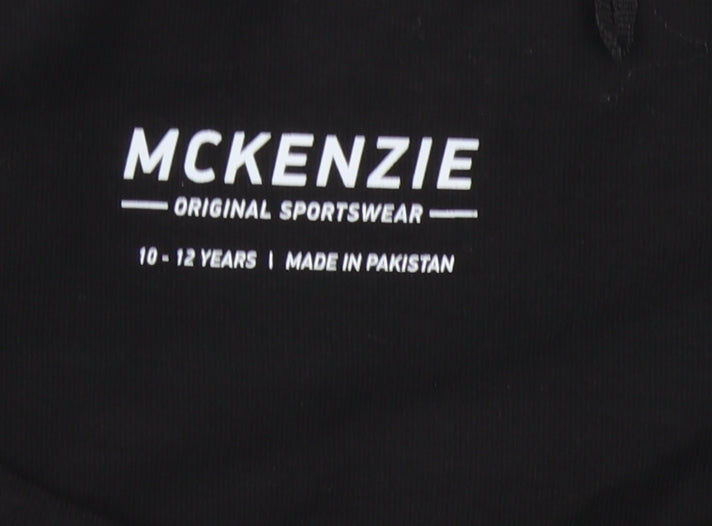 McKenzie Boys Black Cotton Tank 10-11Y Casual Logo Sleeveless