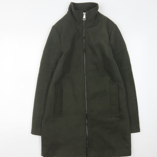 Jacqueline de Yong Women's Green Long Coat, Size S, Casual Style